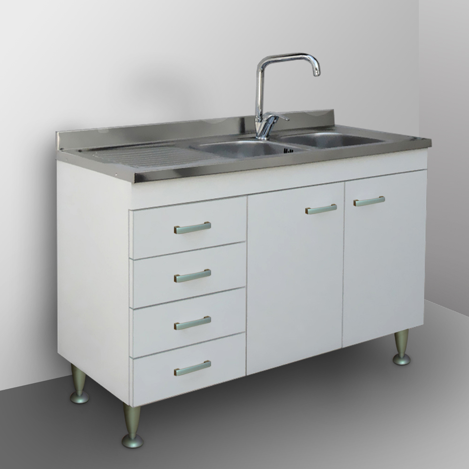 Mobile Kitchen Modular 120 White Sink Undercounter Garden Drainer Ebay
