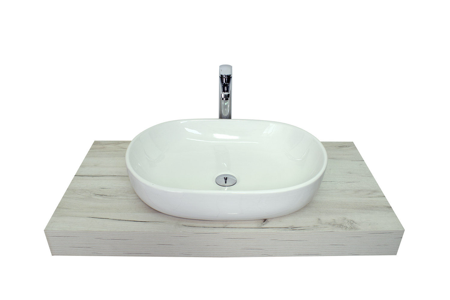 Girasole mensola bagno 80 cm porta lavabo da appoggio colore rovere -  Abitare