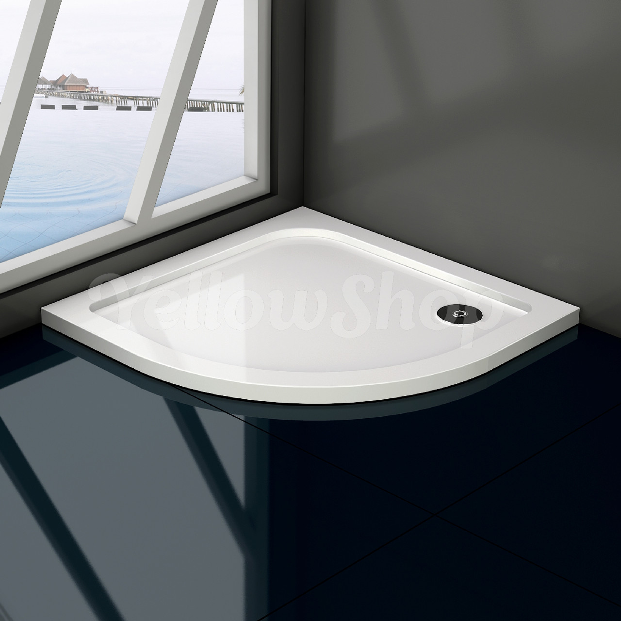 Piatto Doccia Angolo Curvo.Piatto Doccia Curvo Sottile Resina Bagno Angolo Angolare Box Cm 80x80 90x90 H3 Ebay