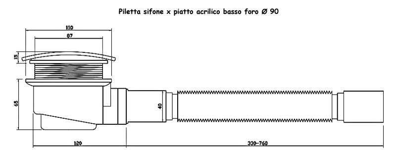 Piatto Doccia 50 X 50.Piletta Di Scarico Sifone Diametro Foro 90 Mm 50 Mm Piatto Doccia Tappo Bagno Ebay