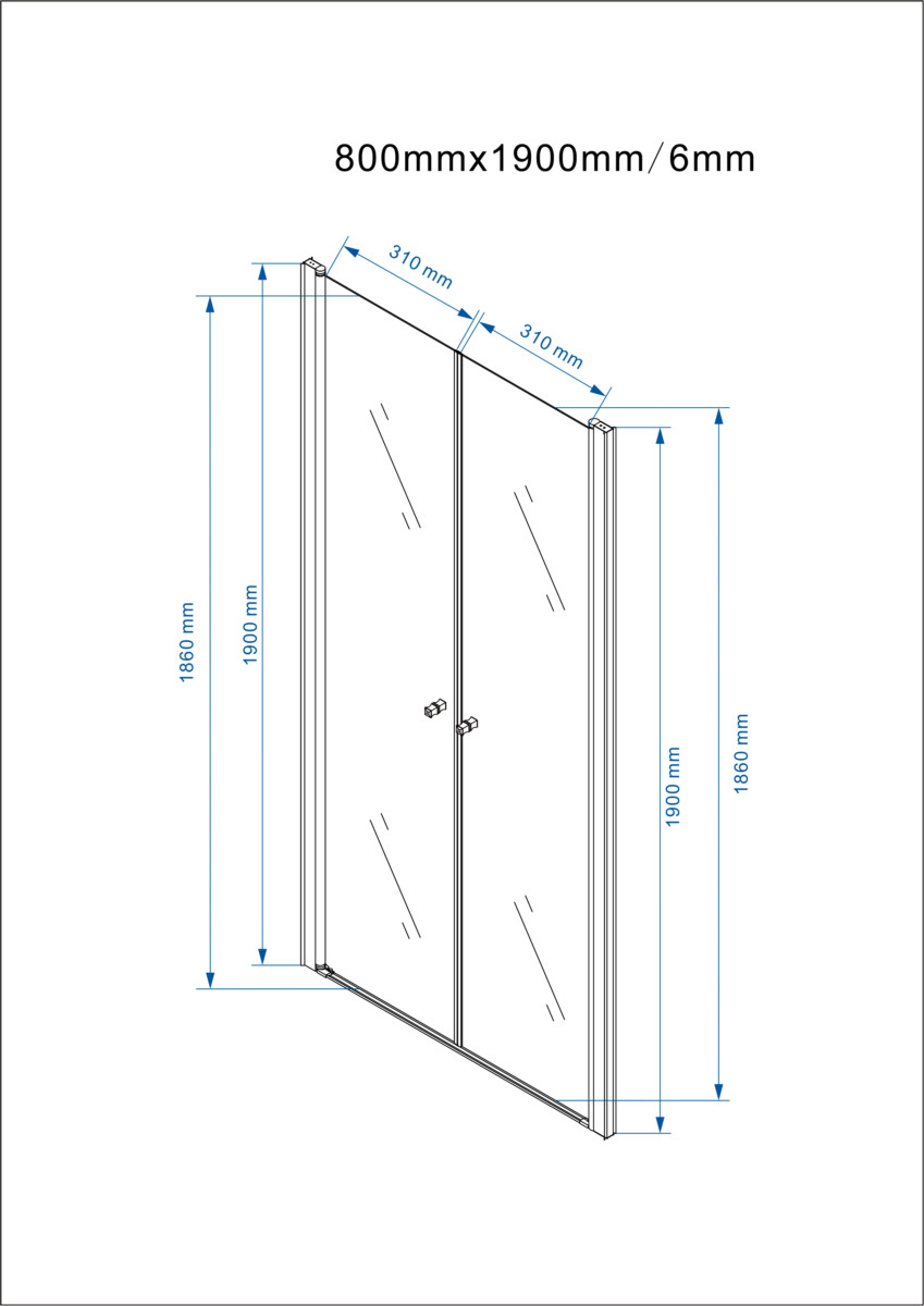 Box doccia per nicchia porta saloon cristallo 6 mm trasparente h